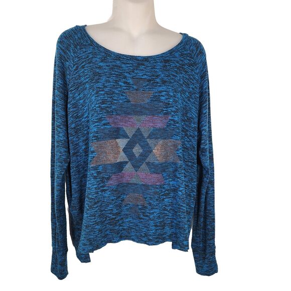 American Eagle Womens Top Size Medium Soft & Sexy Plush Southwest Pullover Knit - Picture 1 of 11